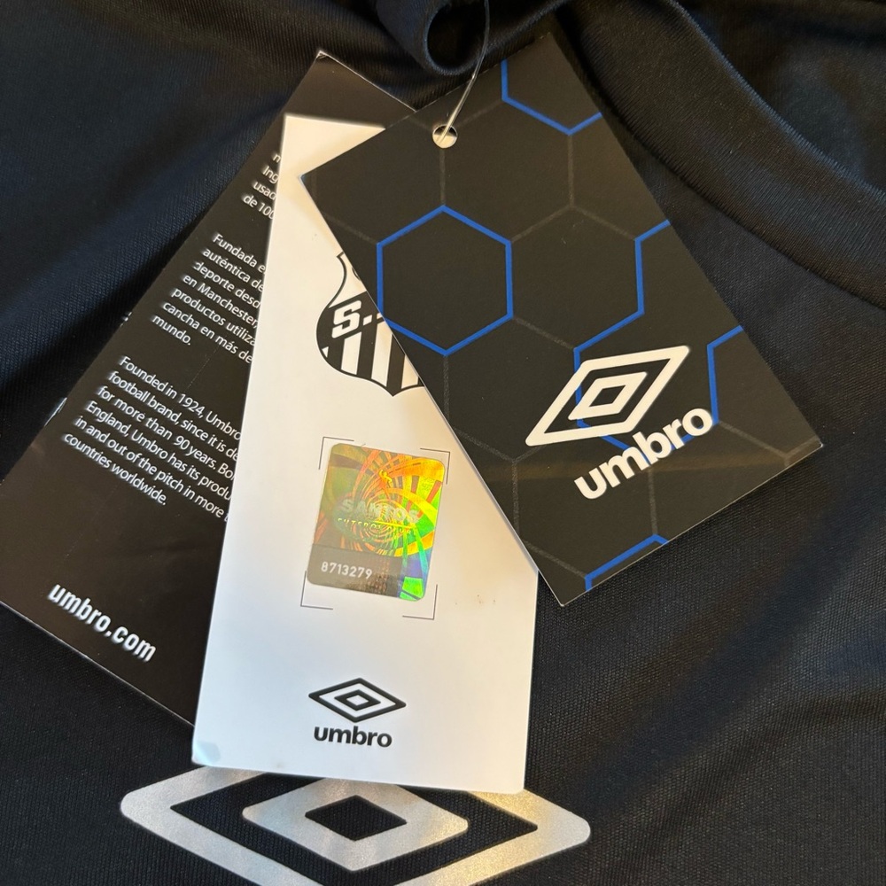 Umbro Men’s Santos FC 2020 Training Jersey Dry Fit Black Gold XXL New - Picture 5 of 12